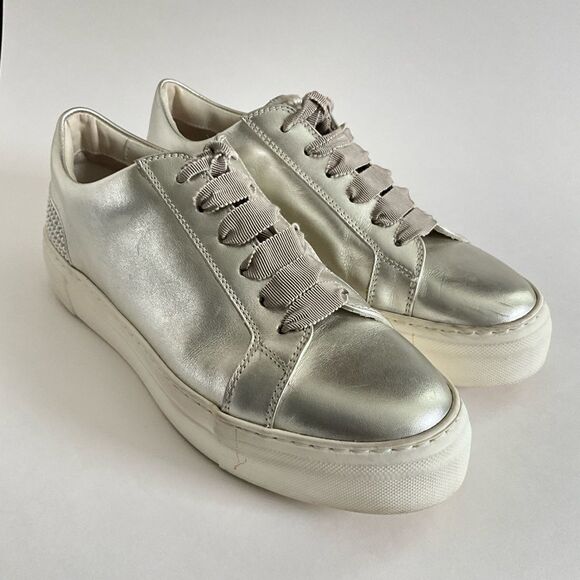 AGL Attilio Giusti Lembrodi Leather Platform Sneaker Faux Pearl Embellished 39.5 - Picture 12 of 12